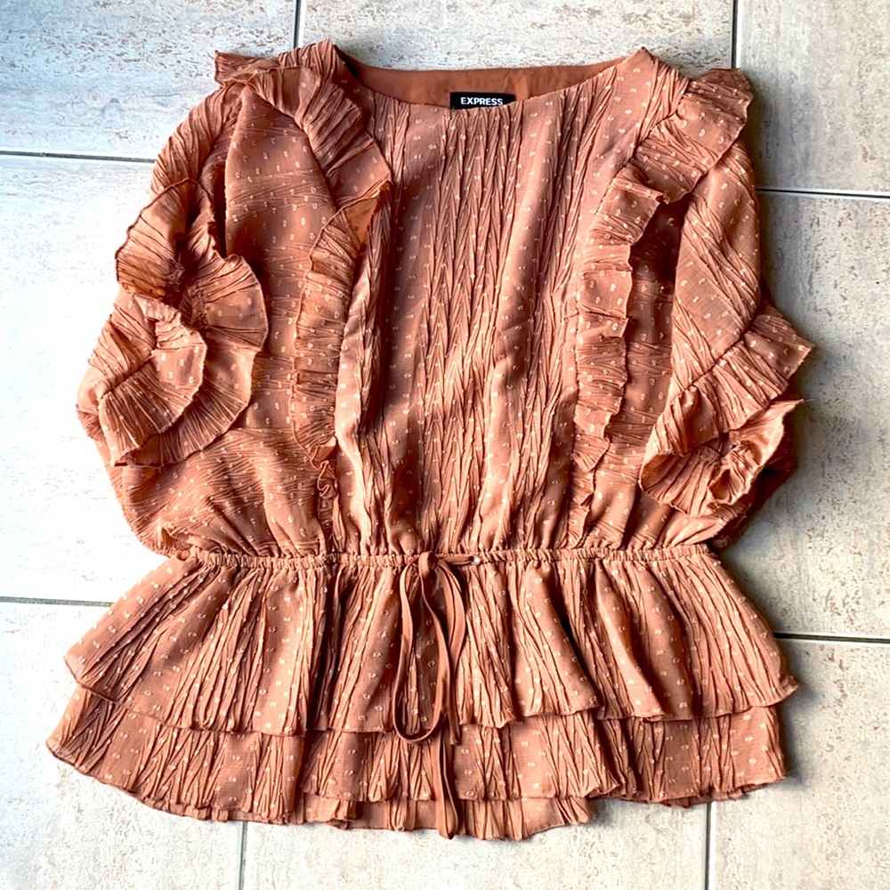 Pink frilly blouse from Express